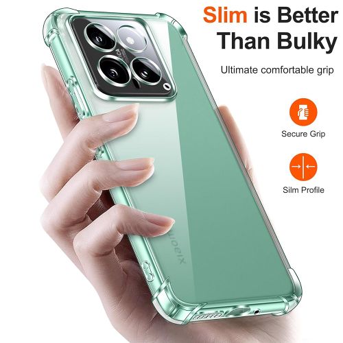 Techsuit Shockproof Clear Silicone prozirna maskica otporna na udarce za Xiaomi 14 Pro slika 2