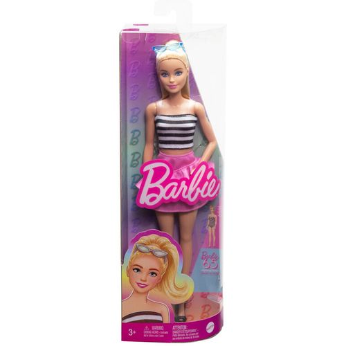 Barbie Fashionista Top Striped Pink Skirt doll slika 1