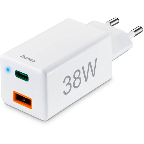 Punjač HAMA glava, USB-C+A, QC 3.0, 38W slika 1