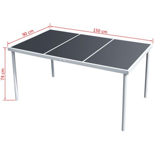 Vrtni stol 150 x 90 x 74 cm crni čelični slika 18