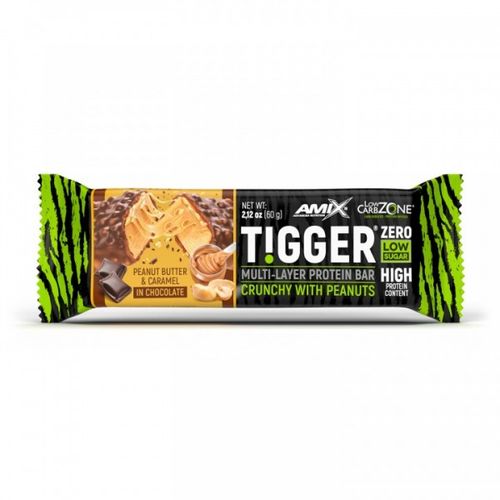 AMIX TiggerZero Protein Bar 60g Kikiriki &amp; Karamela slika 1