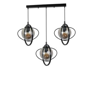 Nepal 3 Lü Sıralı Siyah Füme Camlı Sarkıt Black
Fume Chandelier