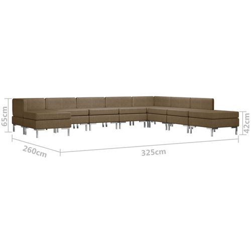 9-dijelni set sofa od tkanine smeđi slika 8