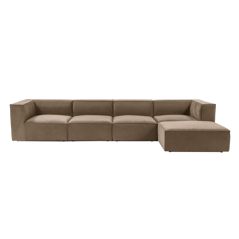 Sora (L1-O1-O1-1R-POUFFE) - Ugao Sofa u Boji Braon slika 6