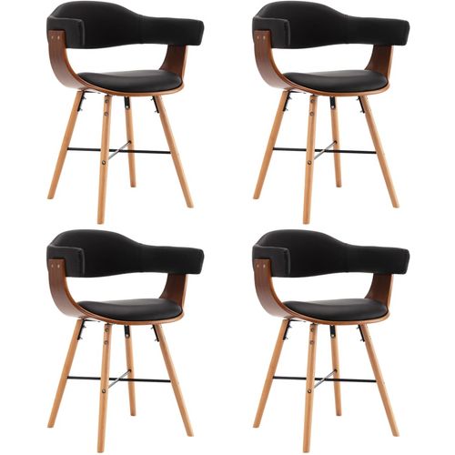 Blagovaonske stolice od umjetne kože i drva 4 kom crne slika 33