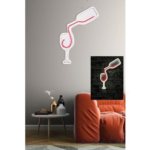 Wallity Ukrasna plastična LED rasvjeta, Wine - White, Red slika 3