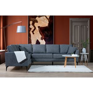 Tempo Ugaona Sofa Lijeva (3+3R) Tamno Siva
