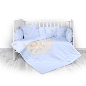 LORELLI RANFORCE 5-dijelni Set Posteljine Bear Party Blue 140 x 70 cm