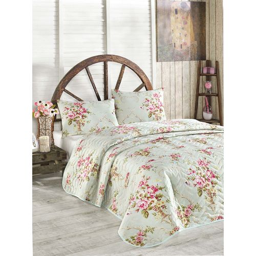 L'essential Maison Alanur - Prekrivač za krevet sa štep dezenom u bojama mente, roze, žute i zelene slika 1