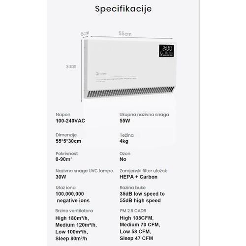 Pročišćivač zraka CK75W slika 11