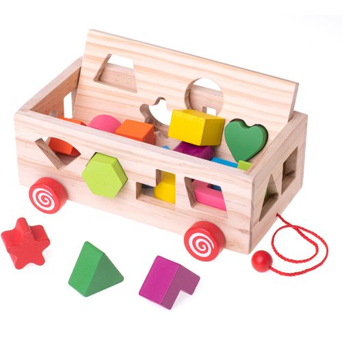 Montessori drvena edukativna igračka spajanja oblika slika 3