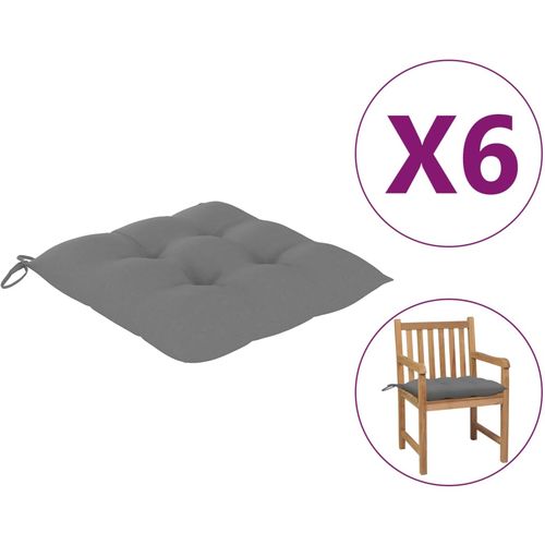 Jastuci za stolice 6 kom sivi 50 x 50 x 7 cm od tkanine slika 11