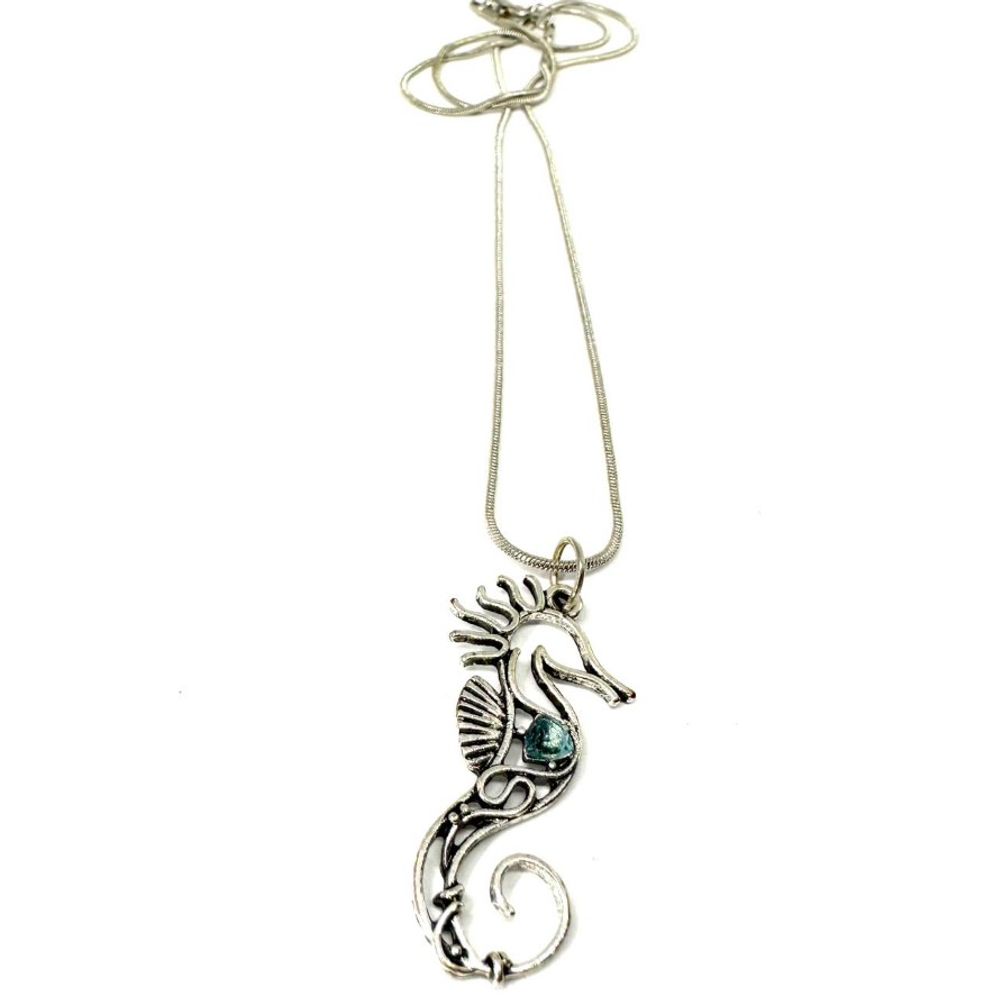 Poludrago kamenje Ogrlica Blue Topaz Seahorse slika 2