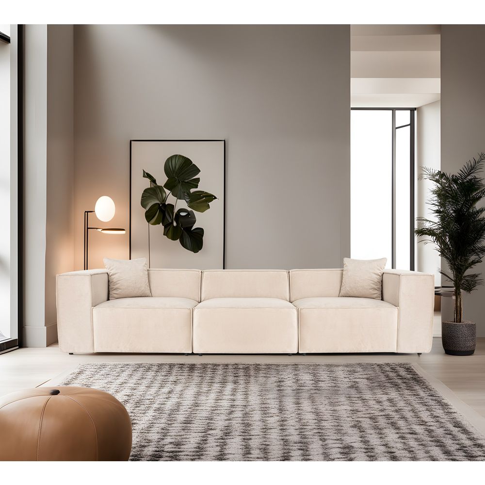 Lora 3 Sjedala - Krem Sofa slika 1