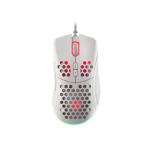 Natec NMG-1840 GENESIS KRYPTON 555, Gaming Optical Mouse 200-8000 DPI, Maximum acceleration 35 G, KAILH Switches, RGB LED, 7 Buttons, USB, White, Cable 1,8 m slika 1