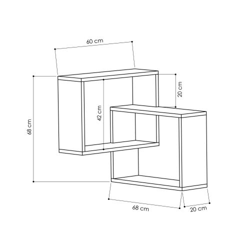 Woody Fashion Zidna polica, Sonoma hrast, Ring - Sonoma Oak slika 3