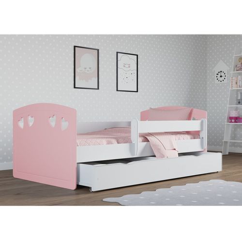 Drveni dečiji krevet Julia sa fiokom - rozi - 180x80 cm slika 2
