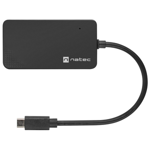 Natec NHU-1343 Silkworm USB 3.0 Type-C Hub, 4x Type-A Ports, Cable 15 cm