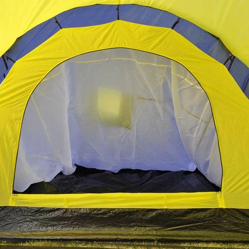 Šator za kampiranje od tkanine za 9 osoba plavo-žuti slika 3