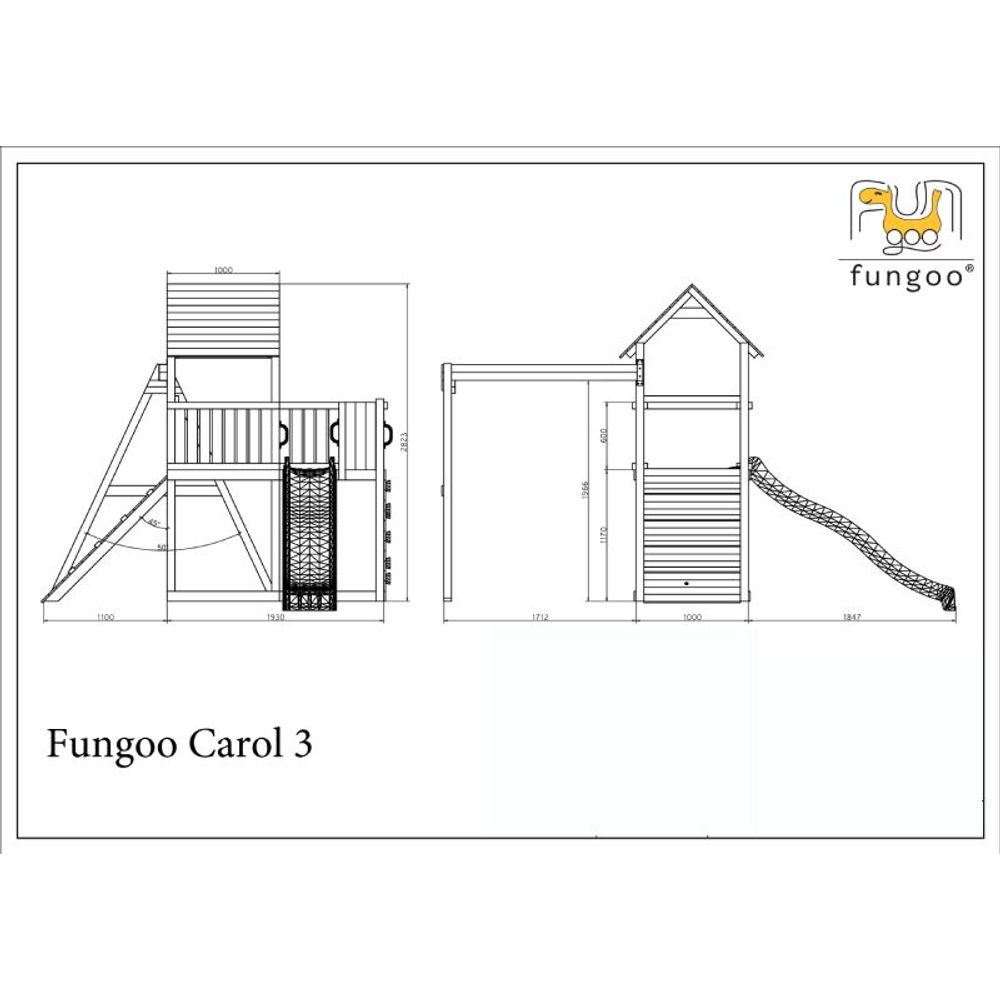 Fungoo Set CAROL 3 Sivi - Drveno dječije igralište slika 5