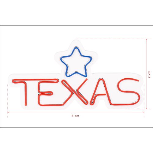 Wallity Ukrasna plastična LED rasvjeta, Texas Lone Star Blue slika 7