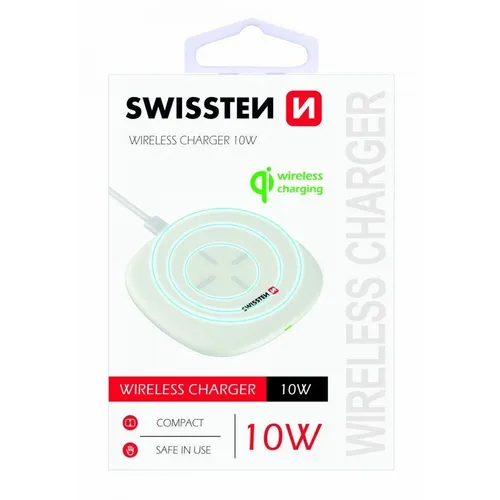 Swissten wireless punjač 10W + kabl USB-A/USB-C 1.5m bela slika 3