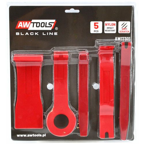 AWTools set alata za skidanje tapacirunga od najlona, 5 komada slika 1