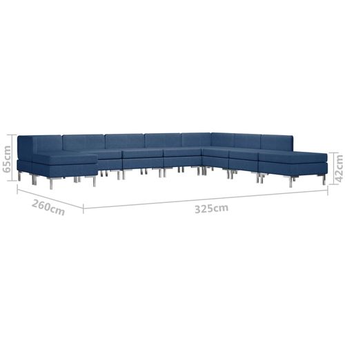 9-dijelni set sofa od tkanine plavi slika 8