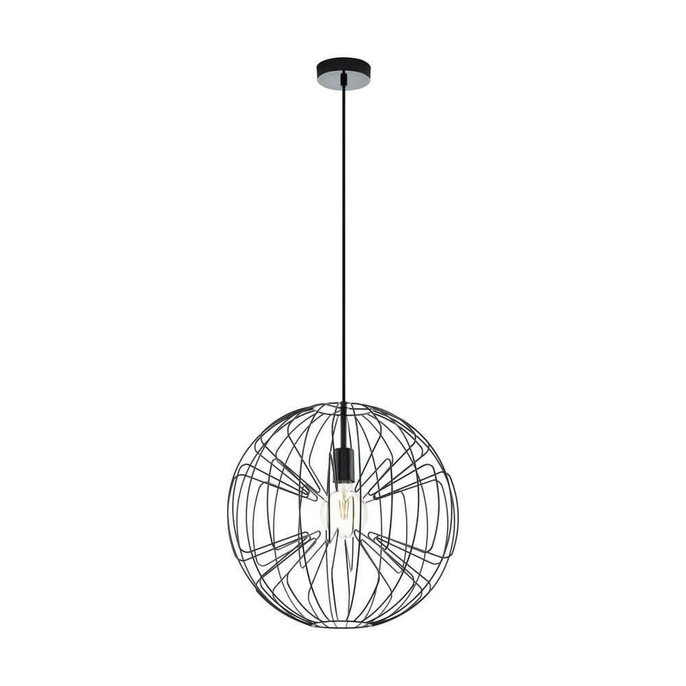 Eglo viseća lampa okinzuri e27 1x60w nikal crni v:1100mm o450mm slika 1