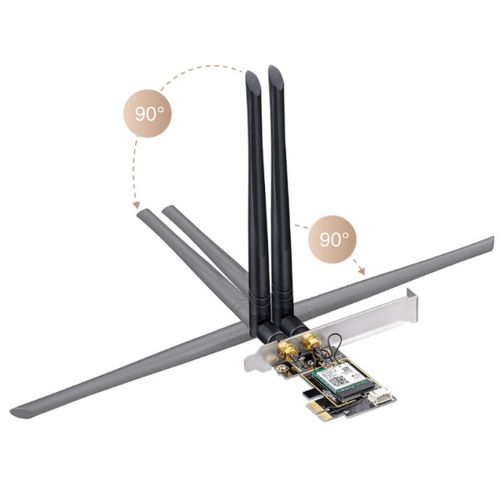 Cudy WE3000 AX5400 Wi-Fi 6E + BT5.2 PCI Express Adapter 2.4+5Ghz, 2x5dBi detachable antenna slika 2