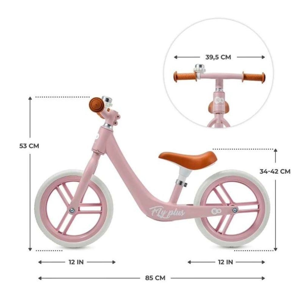 Kinderkraft Balans bicikl Fly Plus, Powder Pink slika 6