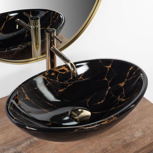 Nadgradni umivaonik Pamela Black Marble Shiny slika 2