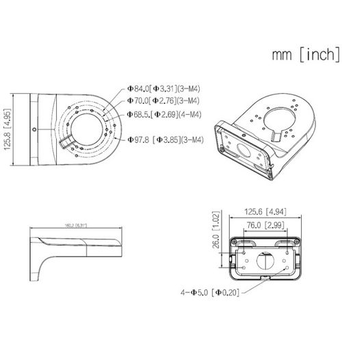 Dahua nosac DH-PFB205W-E zidni nosac dome kamere slika 3