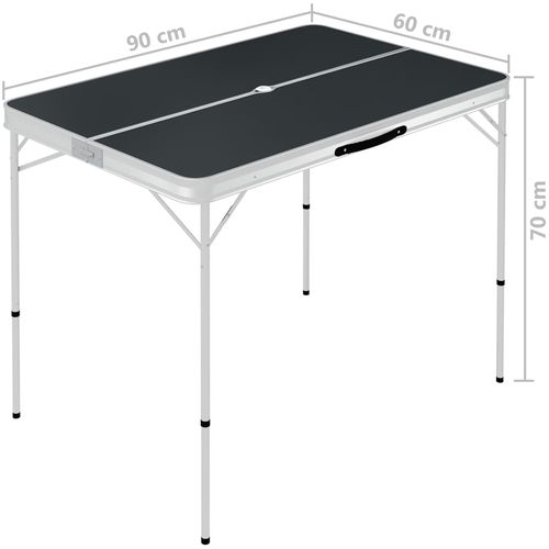 Sklopivi stol za kampiranje s 2 klupe aluminijski sivi slika 21