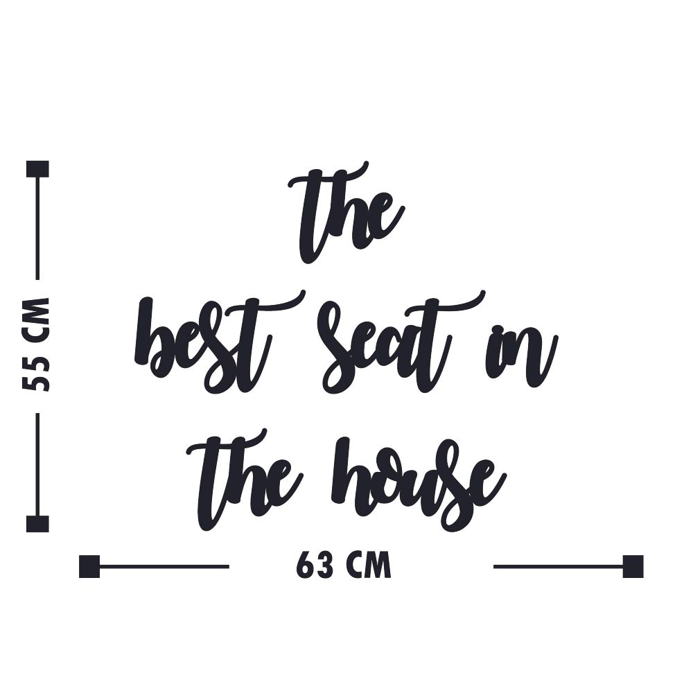 Dekorativni Drveni Zidni Ukras 'The Best Seat In The House' u Crnoj Boji - izložbeni artikl (oštećenja ambalaža) slika 3