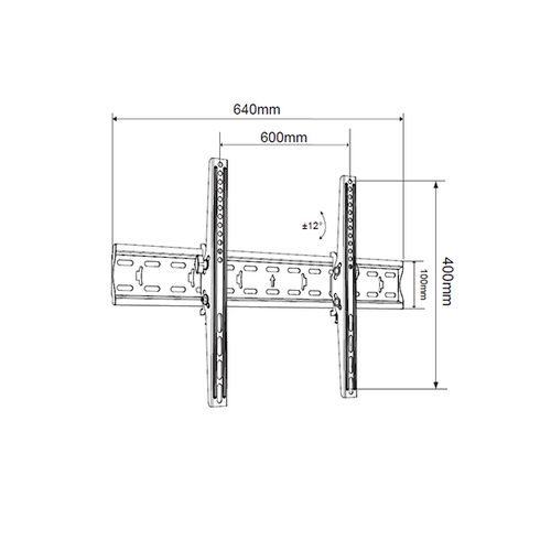 Alpha TILT 37-70 Nosač za TV/nagib-12+12/VESA 600x400/50kg/55mm od zida slika 6