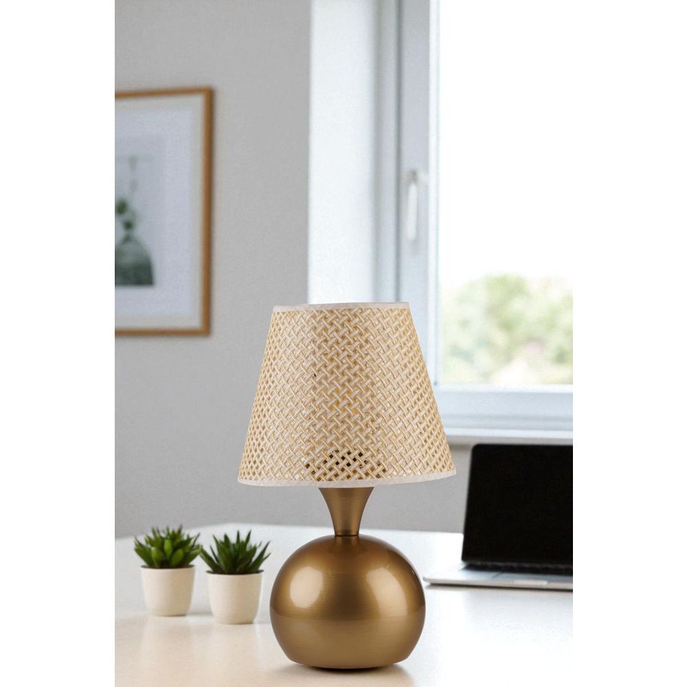 Opviq Stolna lampa 108, bež, zlatna slika 1