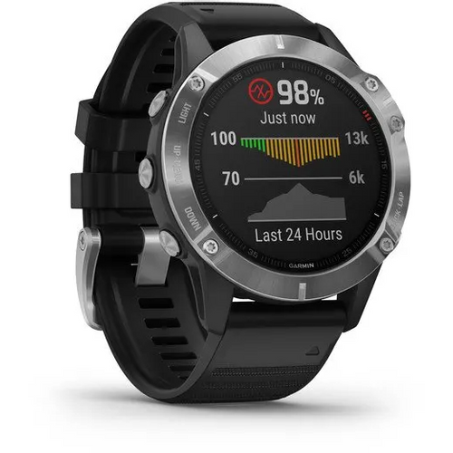 GARMIN pametni sat GARMIN Fenix 6, 47mm, Silver crni/crni remen slika 3