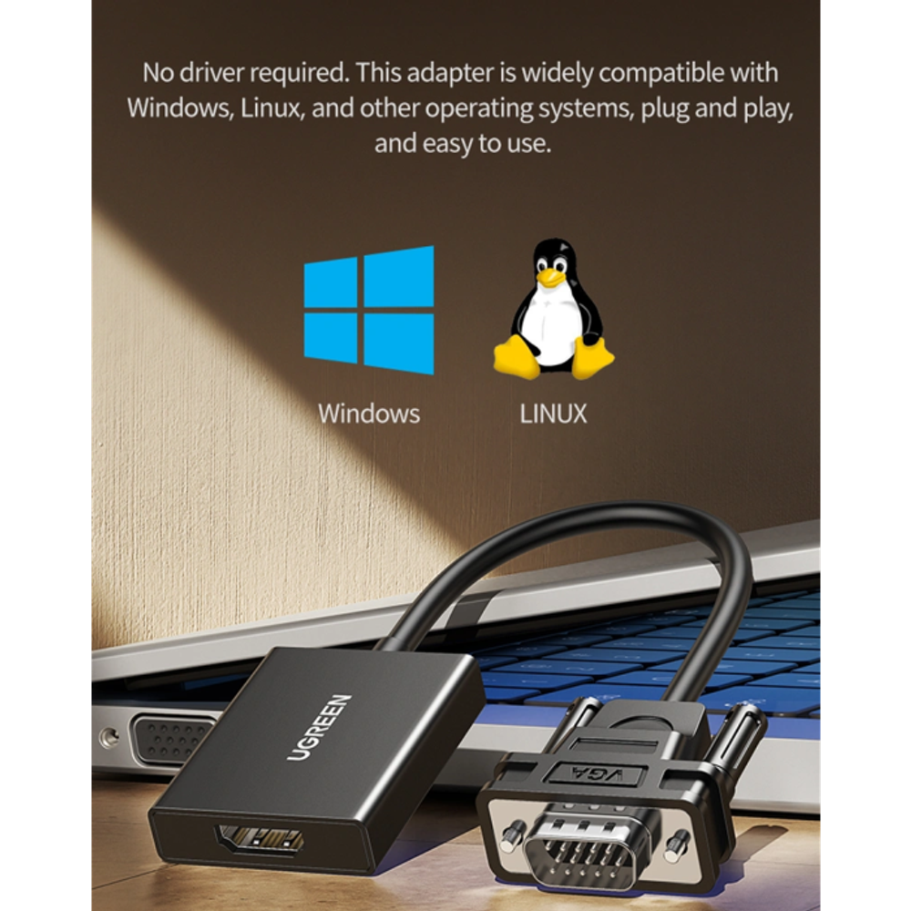 Ugreen CM513 VGA na HDMI adapter 1080P slika 4