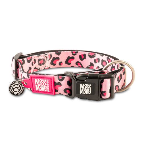 Max&Molly Ogrlica Smart ID Leopard Pink, XS – 1 cm x 22-35 cm slika 1