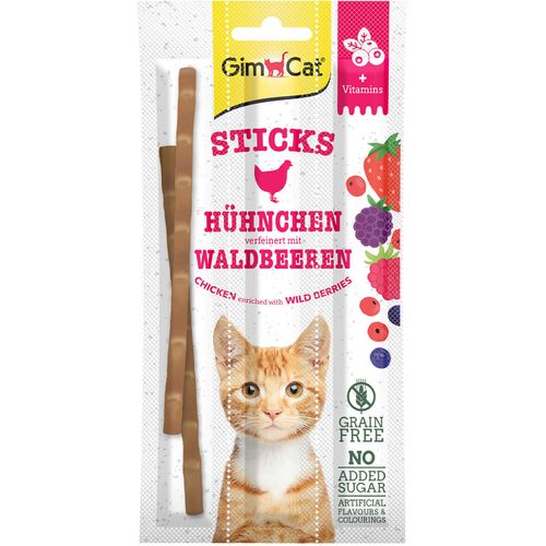 GimCat Superfood Duo Sticks poslastica za mačke, Piletina i Šumsko voće, 3 kom, 15 g slika 2