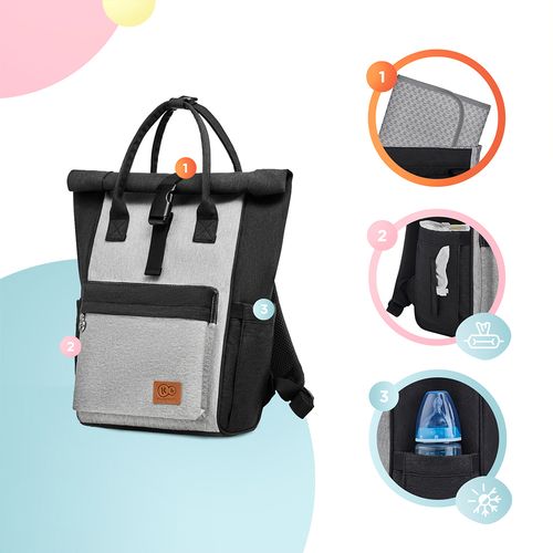 Kinderkraft ruksak za mame MOONPACK, siva slika 9