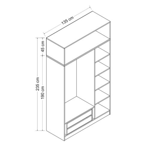 Woody Fashion Garderoba, Minar 3 Kapak 235 - Anthracite slika 8