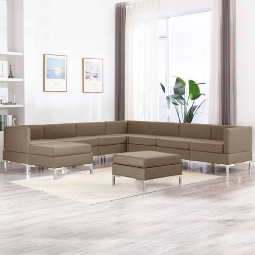 9-dijelni set sofa od tkanine smeđi slika 38