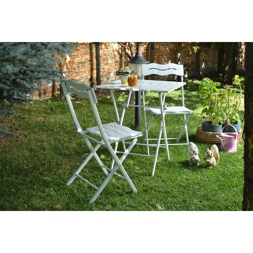 Floriane Garden Set vrtnih stolova i stolica (3 komada), bijela boja, Bistro Set 1 slika 2