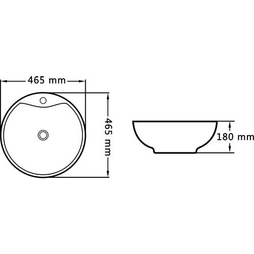 Umivaonik sa zaštitom od prelijevanja 46,5x18 cm keramički bijeli slika 22