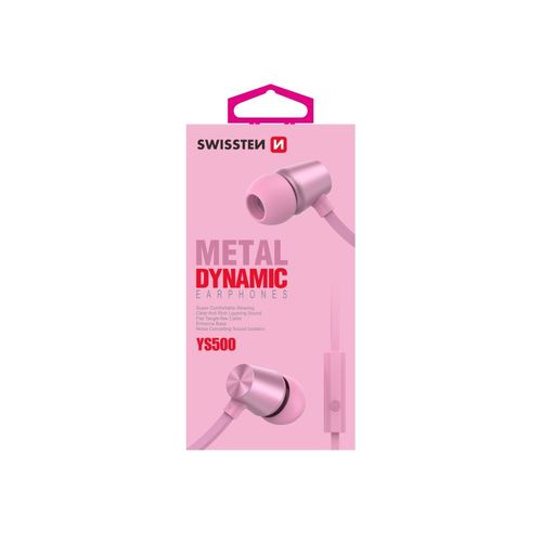 SWISSTEN slušalice + mikrofon, In-ear, metalne, roze/zlatne DYNAMIC YS500 slika 1