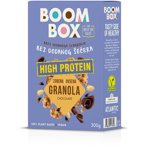 Boom Box Zobena granola high protein čokolada 300g slika 1