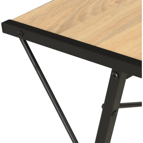 Radni stol s policom crni i boja hrasta 116 x 50 x 93 cm slika 22