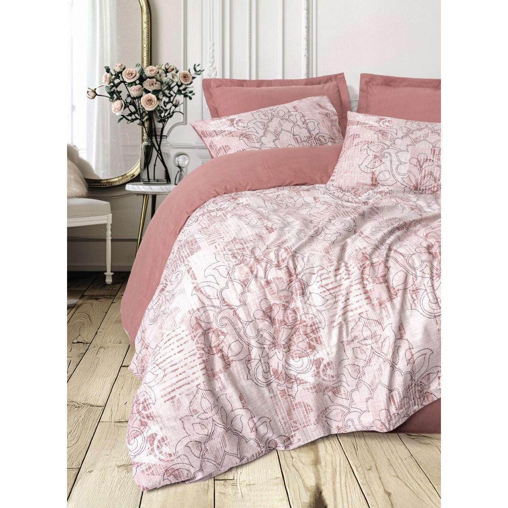Ranforce double quilt cover set Livara, colour: dusty rose slika 1